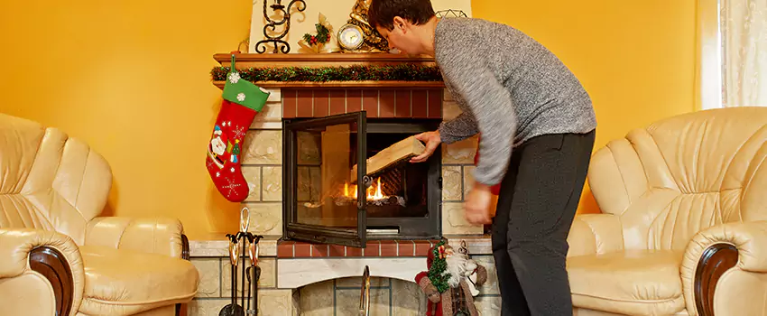 Rusted Metal Fireplace Restoration in Cathedral City, California